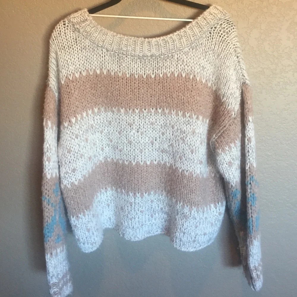 Free People Multicolor Crew Neck Sweater - Picture 2 of 4